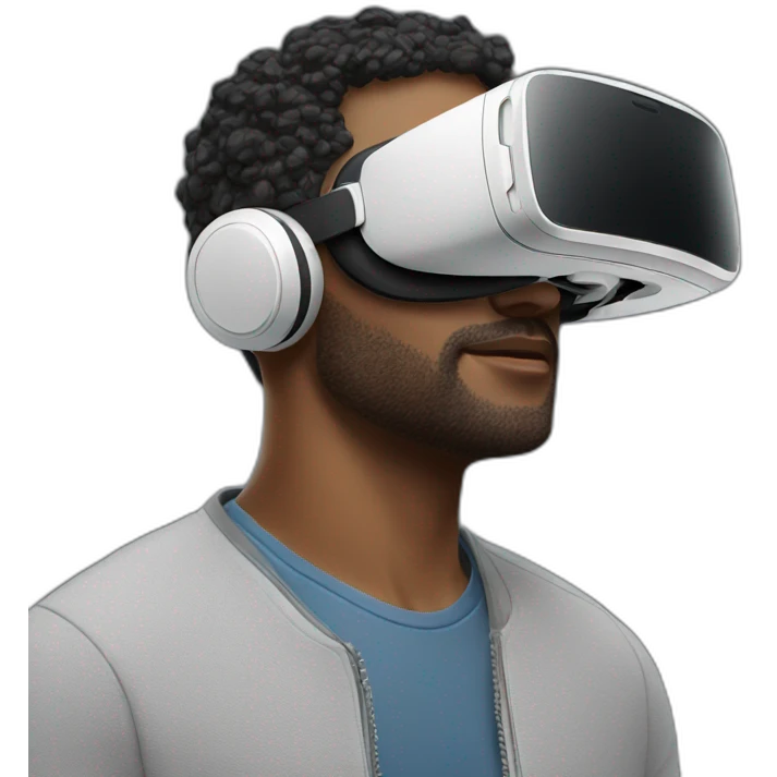 Man wearing vr headset emoji