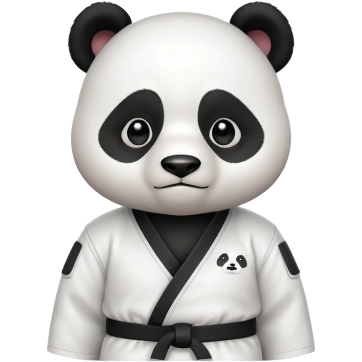 cute panda doing karate portrait, head and shoulders only, wearing white gi uniform, black belt visible, determined face, 3D cartoon, mobile game icon style, clean background, no text, no watermark
 emoji