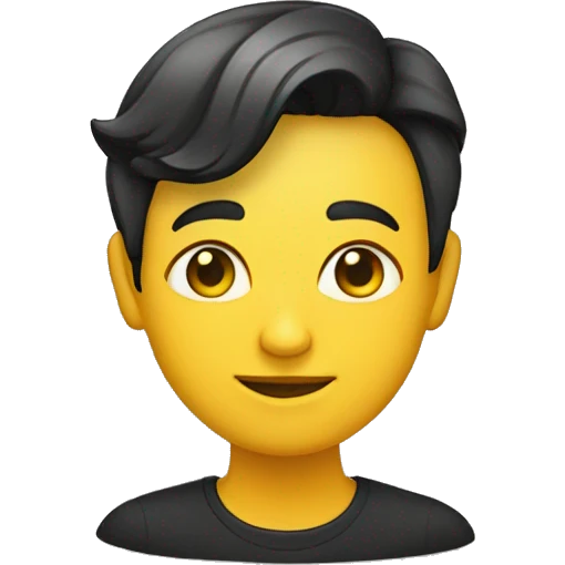 Lâmpada amarela e preta com pernas, braços e rosto emoji