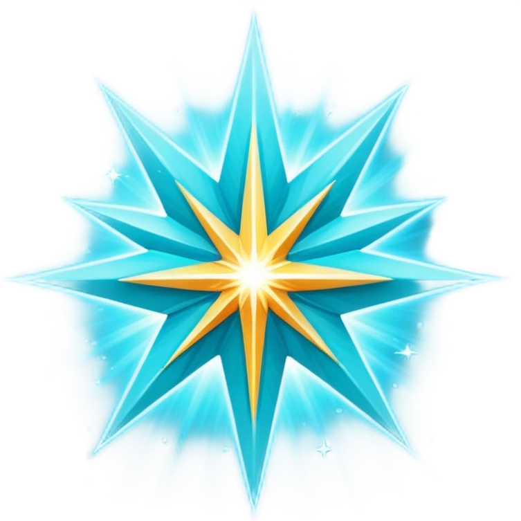 Glitter Cian Star Explosion emoji