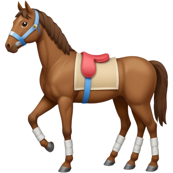 horse bandaged leg emoji