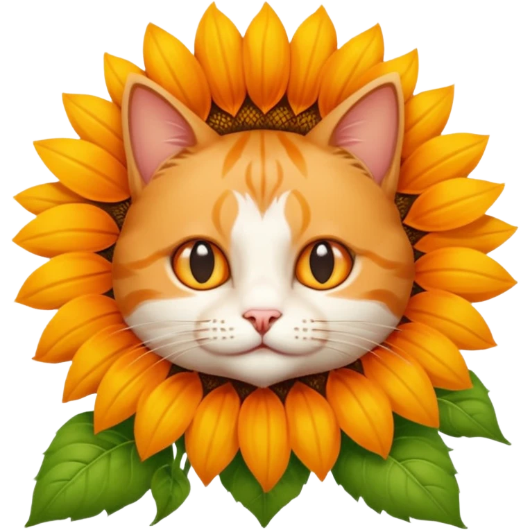 Cat middle sunflower  emoji