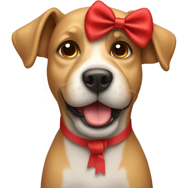 dog with a red bow emoji