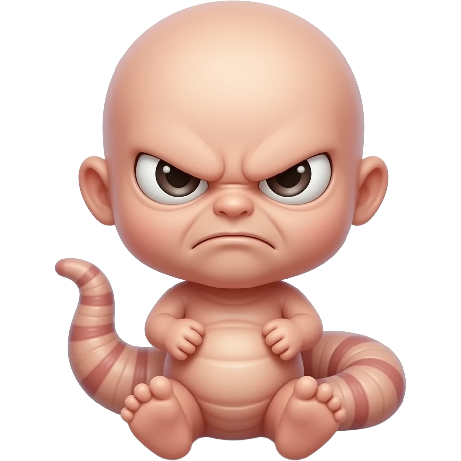 Angry worm fetus emoji