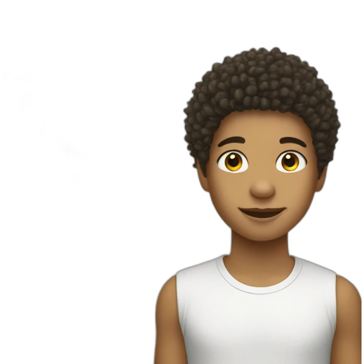 Young student with monstera hair emoji