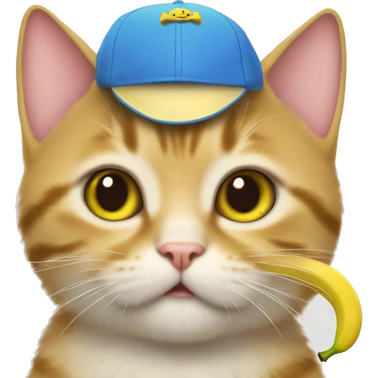 Kitty with banana hat  emoji