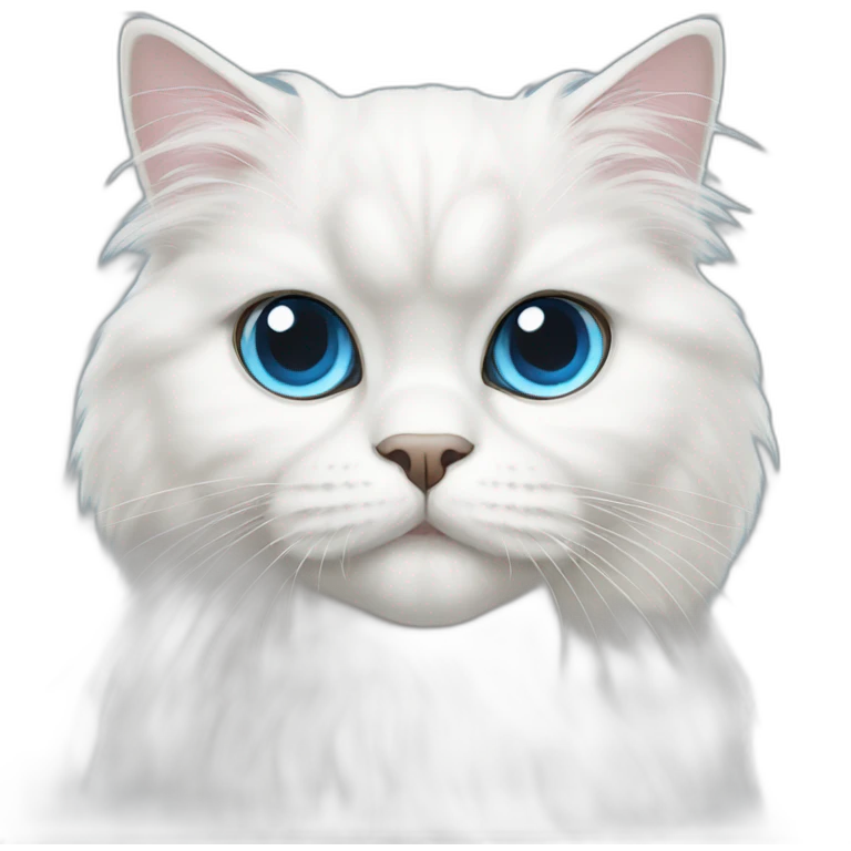 white persian cat blue eyes emoji