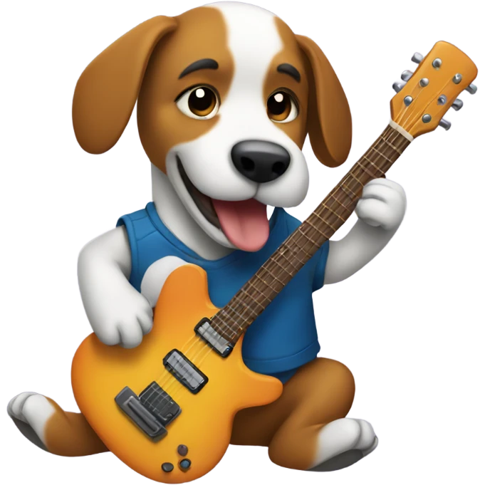 Dog playing guitar  emoji