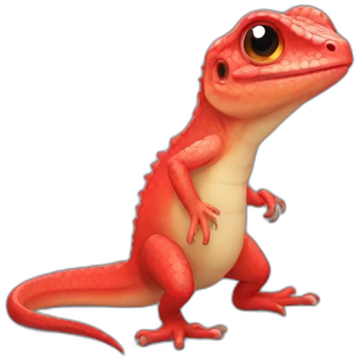 Red kawaii lizard emoji