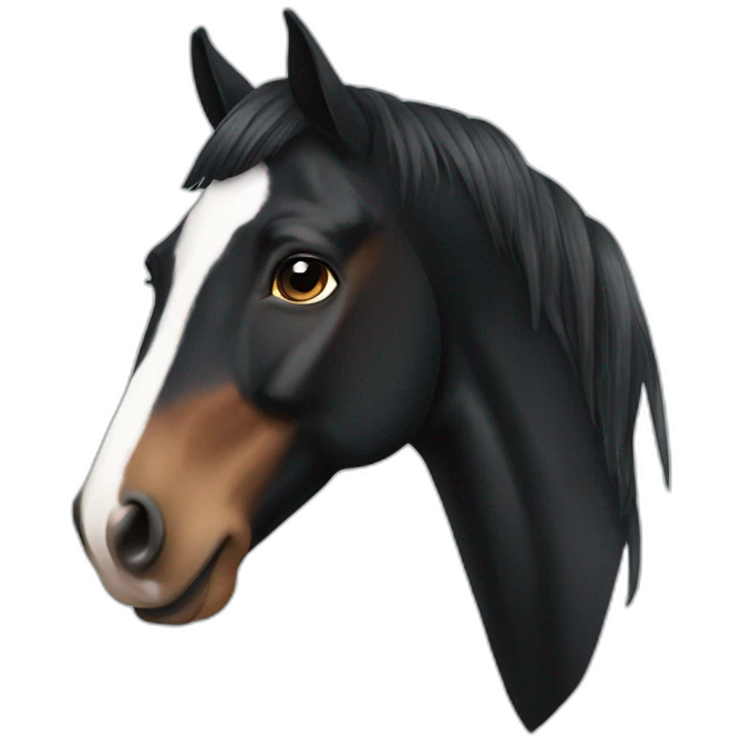 Black pinto horse emoji