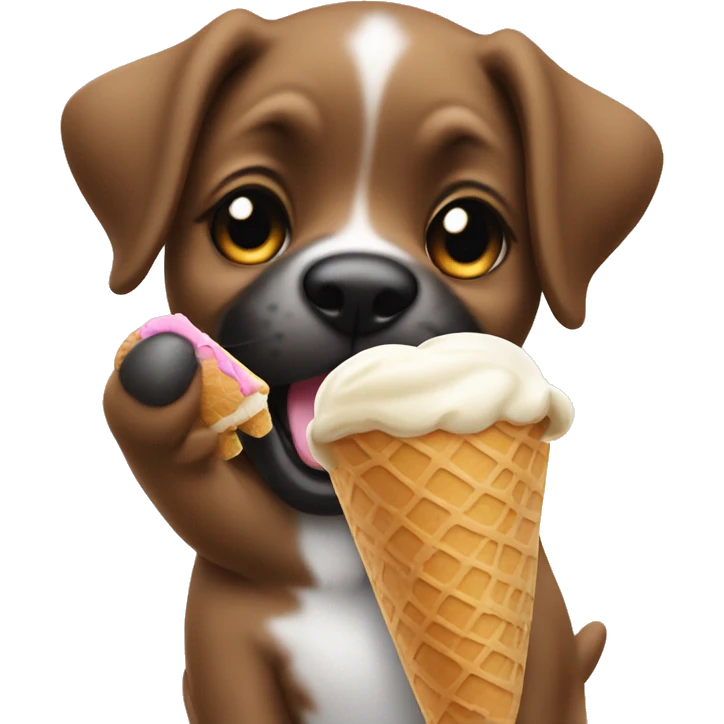Puppy Eats Ice cream  emoji