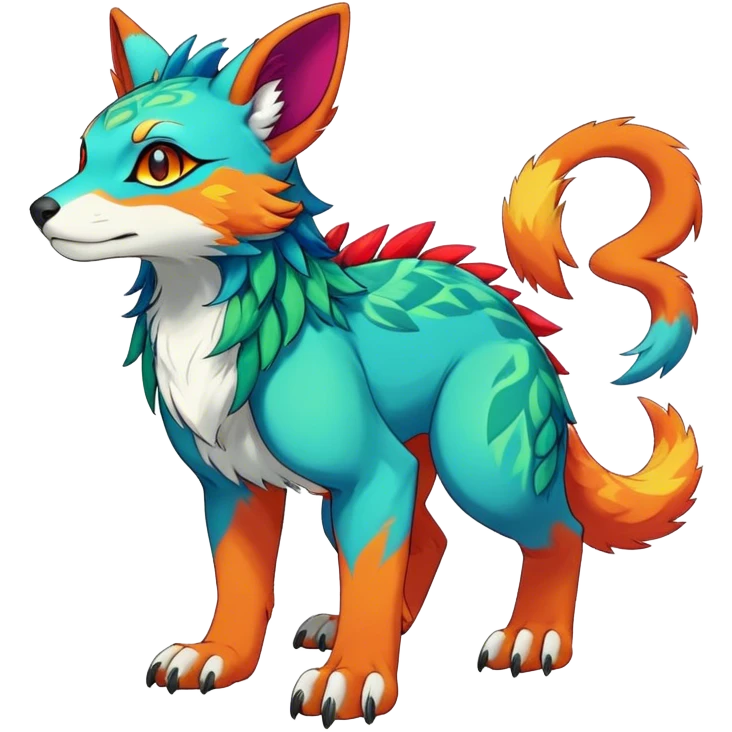 colorful anthro vernid fursona Fakemon emoji