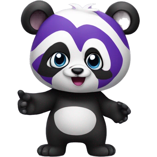 A purple panda saying hi emoji
