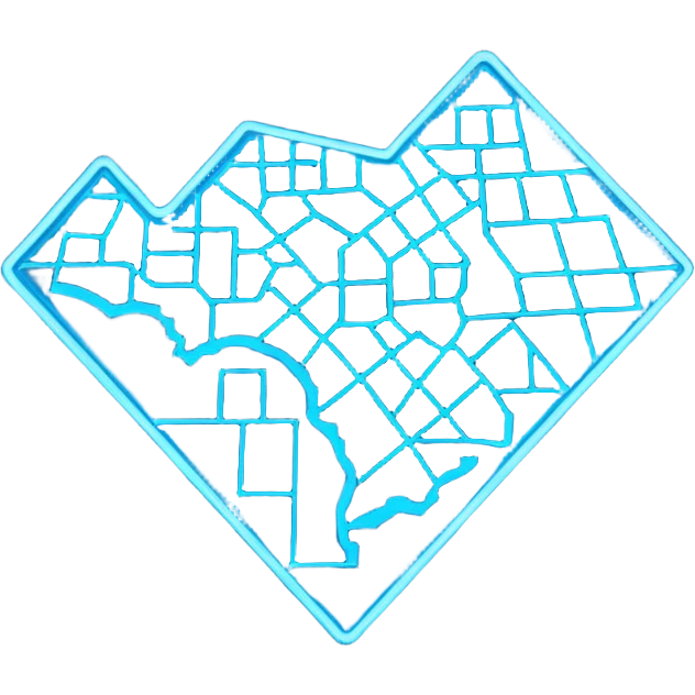  neon blue icon of a stylized map emoji