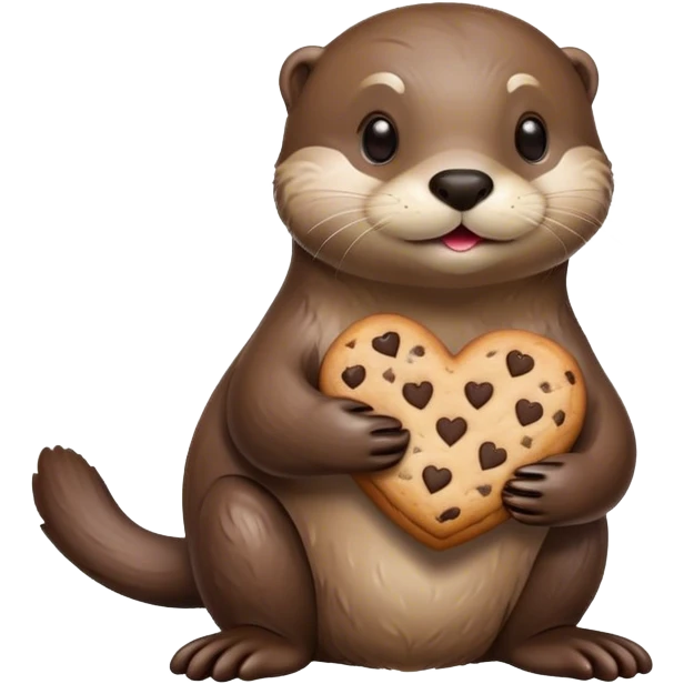Otter with cookie heart  emoji