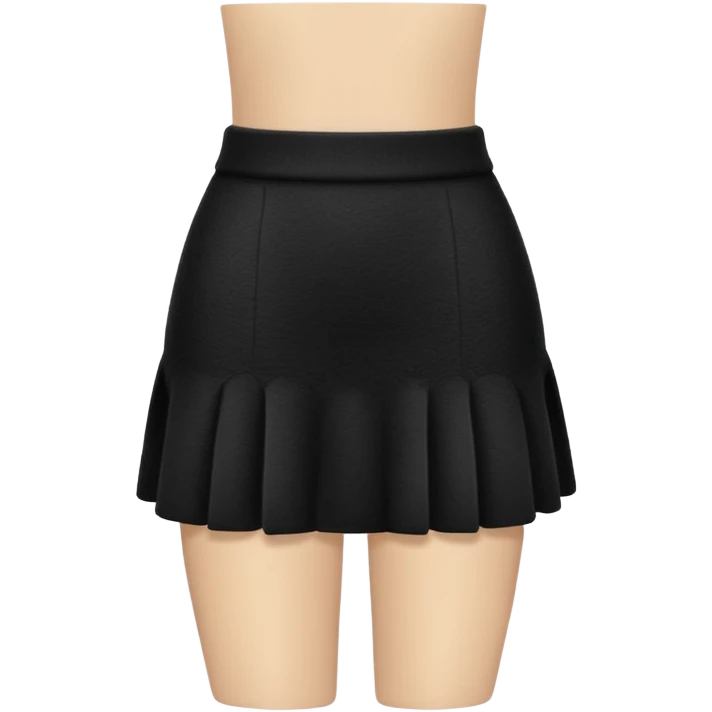 super realistic black cashmere mini skirt isolated emoji