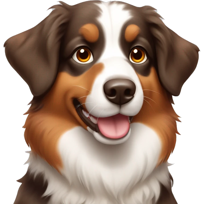 Australian sheperd dog red tricolor emoji