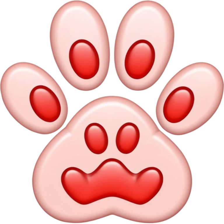 a very light pale pastel red pawprint emoji