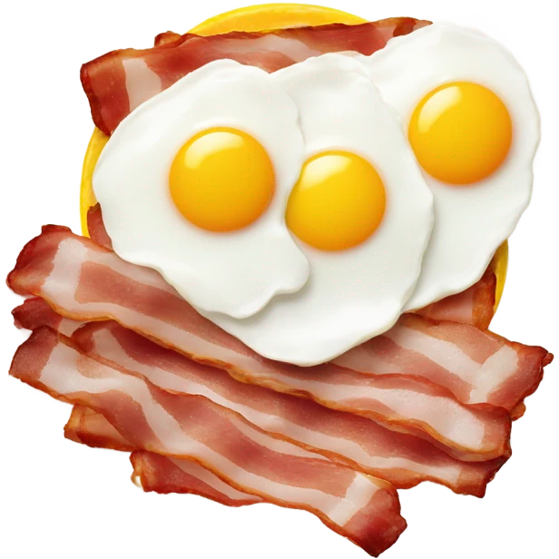 Eggs and bacon on a plate emoji