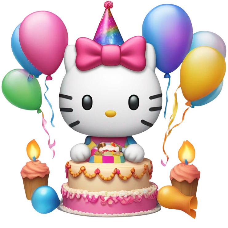 Hello Kitty birthday emoji