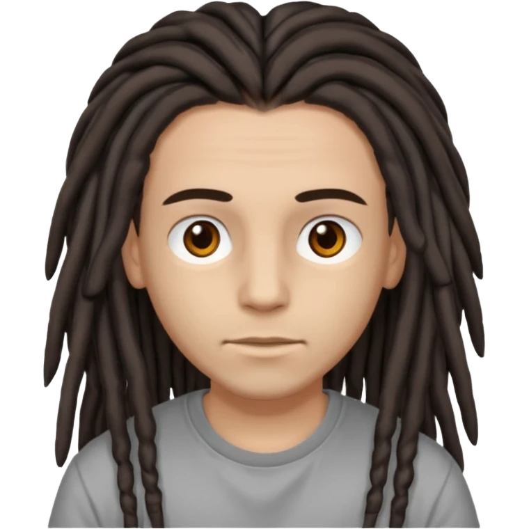 Lightskin with brown eyes and dark brown long dreads with a lining in the front emoji