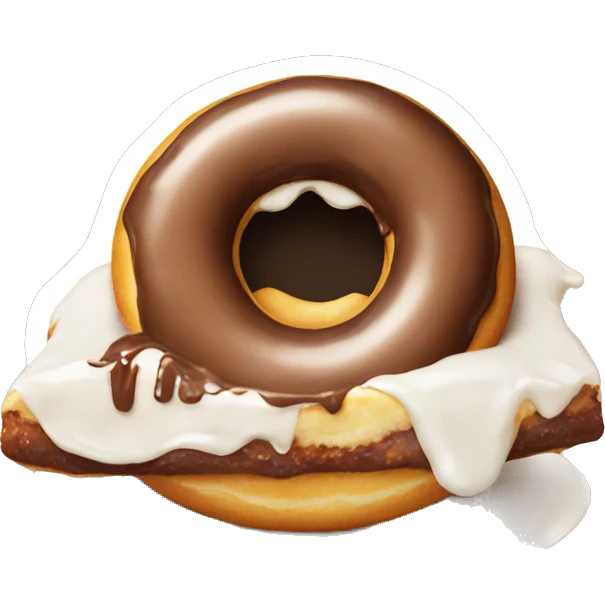 donut eatng a pudding emoji