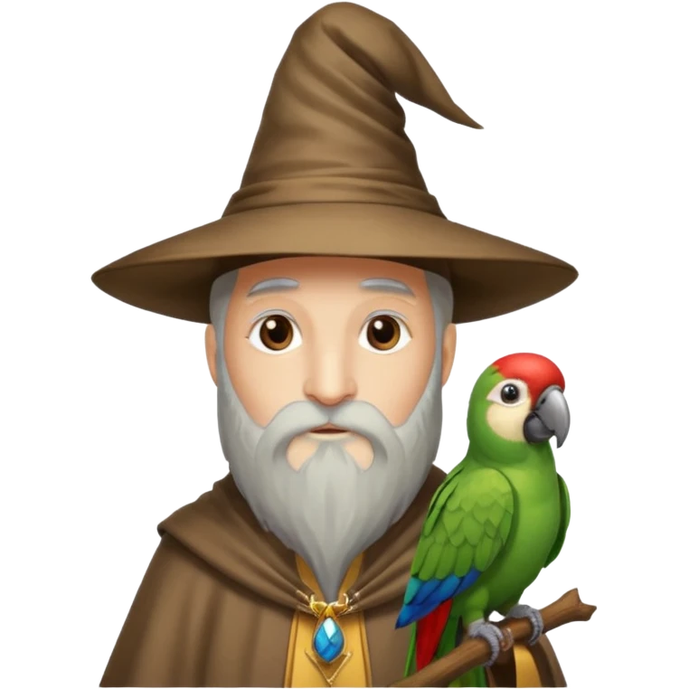 Zauberer mit Papagei Kopf emoji