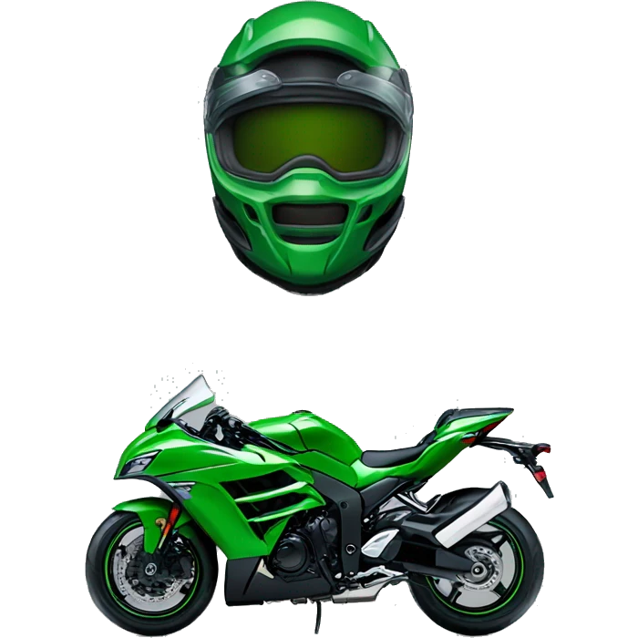 green kawasaki ninja H2 emoji