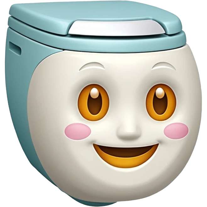 A toilet with a smiling face  emoji