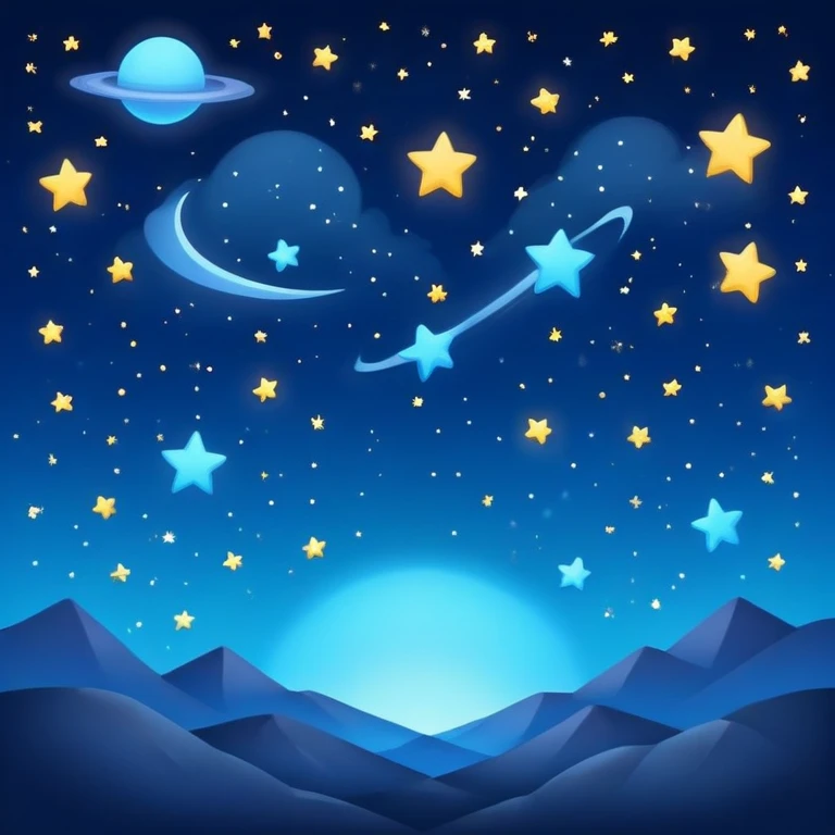 Beautiful night sky filled with stars, cosmic scene, deep blue with bright stars emoji