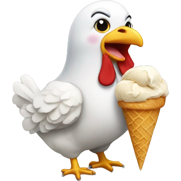 chicken with icecream emoji
