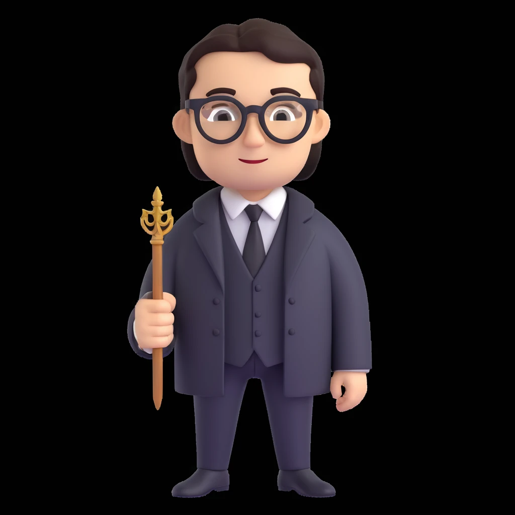 a medieval man wearing black glasses and a black suit emoji