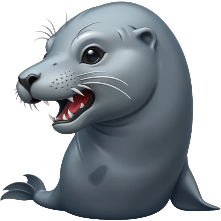 scary grey sea lion full body emoji