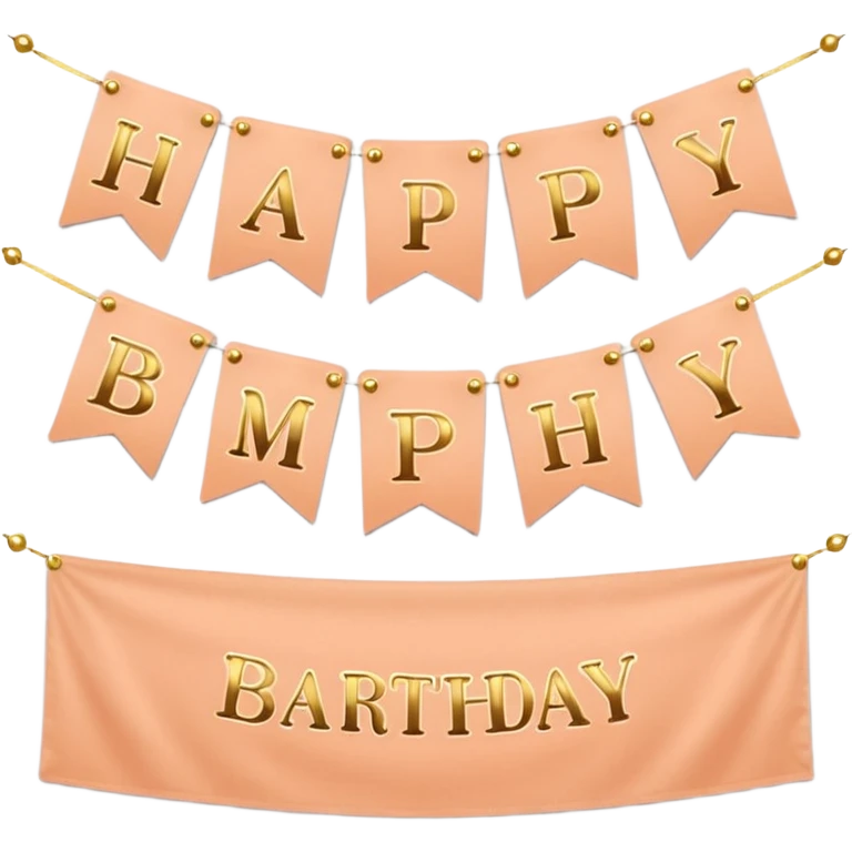 Peach colored birthday banner emoji