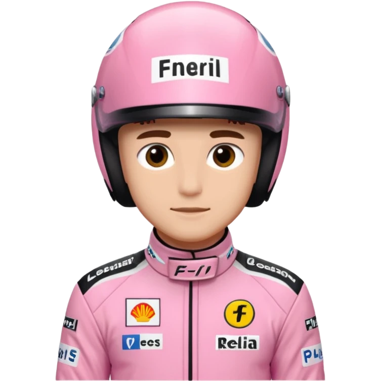 Charles Leclerc in pink F1 racing suit emoji