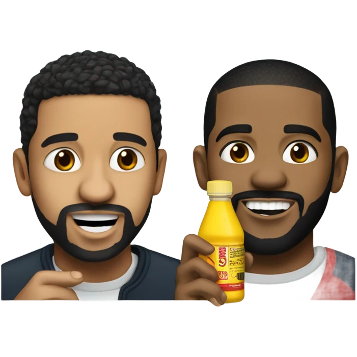 Kendrick throwing mustard on drake emoji
