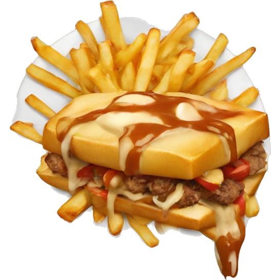 Poutine eating a kebab emoji