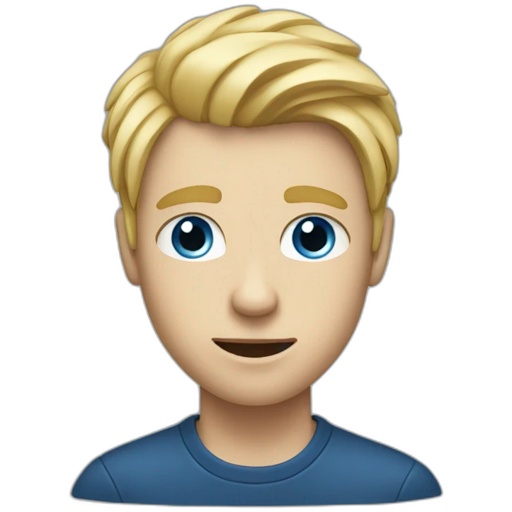 Male Student fearing blond hair blue eyes emoji