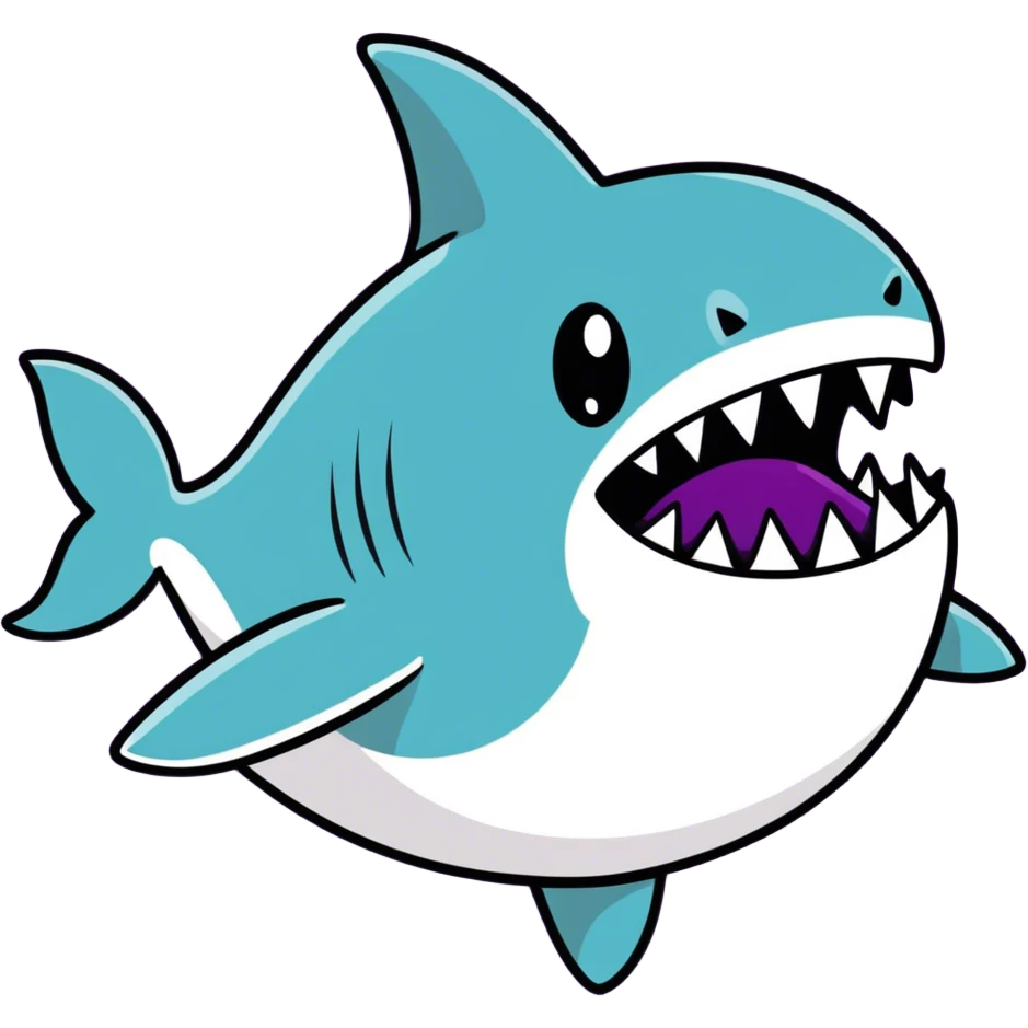 Shark eating an eggplant  emoji