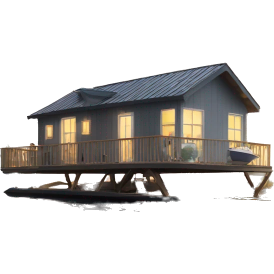 New floating home launch into river emoji