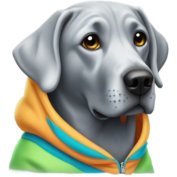 Silver Labrador in a hoodie emoji