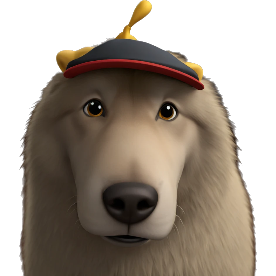 black-eyed animal in hat emoji