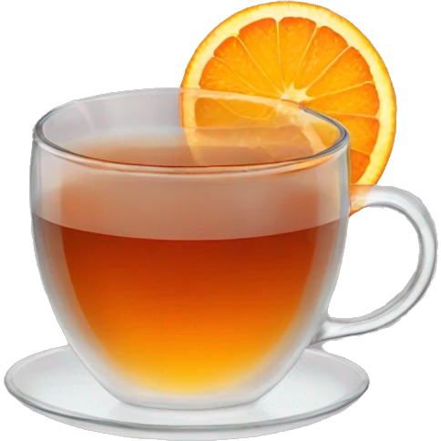 Hot tea with orange slice in it  emoji