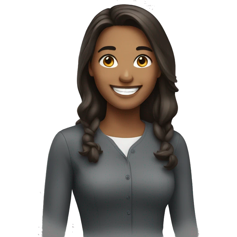 brunnete woman smiling emoji