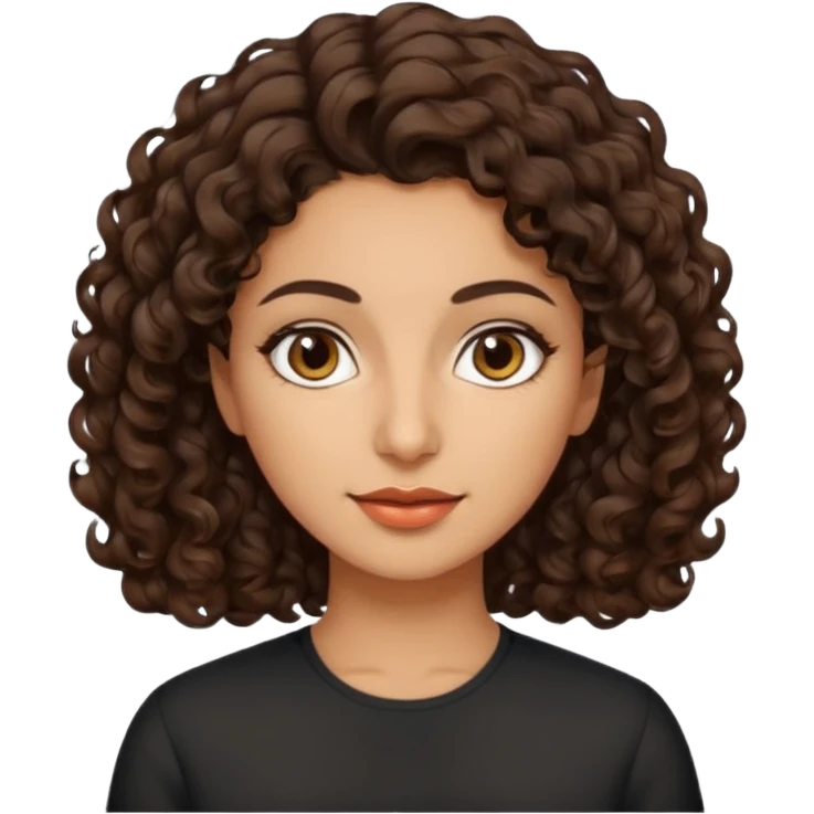 30 yr iranian woman dark brown hair curly wavy short hair emoji