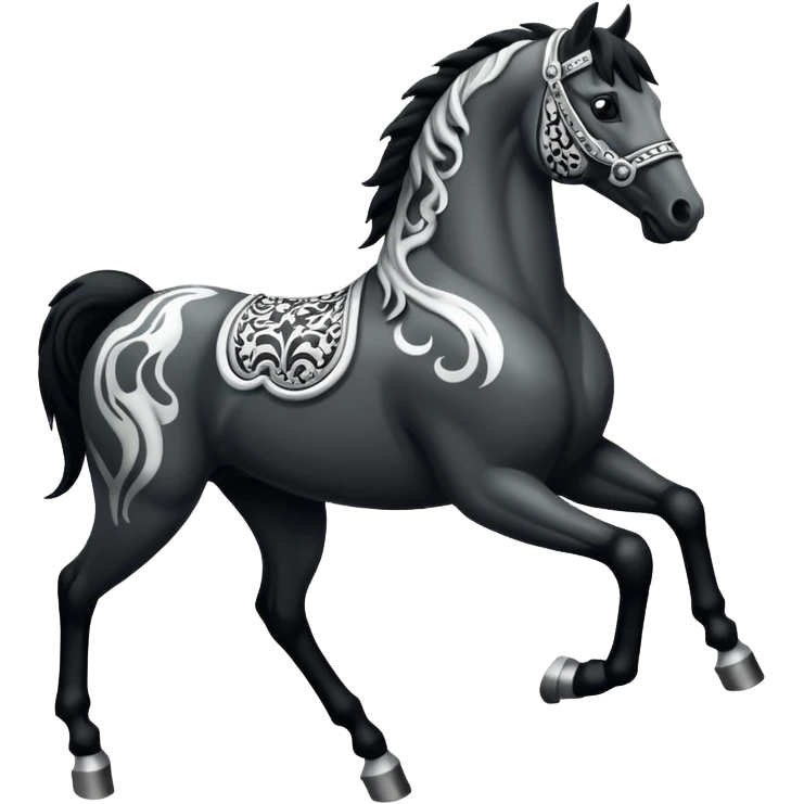 Black and white horse emoji