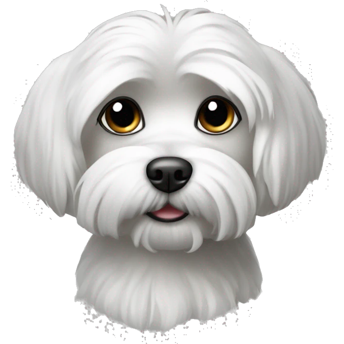 black and white maltese dog emoji