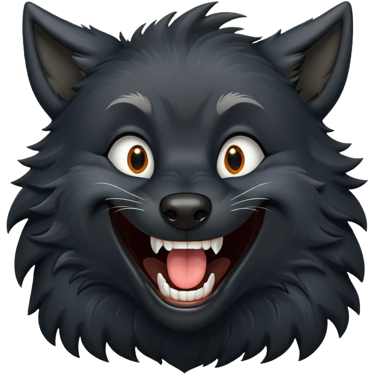 black wolf laughing emoji
