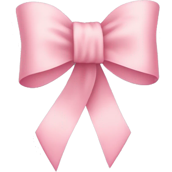 Light pink ribbon shaped into a bow emoji