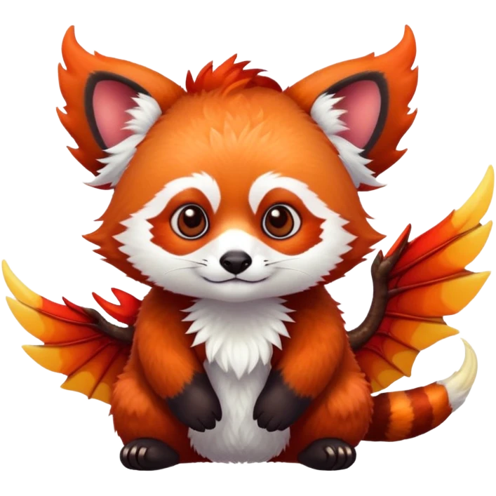 Red panda with Dragonwings emoji